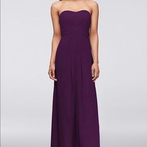 David’s Bridal bridesmaid strapless dress